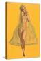 Pin-Up in Transparent Raincoat-null-Stretched Canvas
