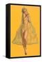 Pin-Up in Transparent Raincoat-null-Framed Stretched Canvas