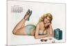 Pin Up Listening Radio, from Esquire Girl Calendar 1950 (June)-null-Mounted Art Print