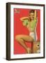 Pin-Up on Luggage Trunk Suitcase, 1945-null-Framed Giclee Print