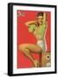 Pin-Up on Luggage Trunk Suitcase, 1945-null-Framed Giclee Print