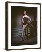 Pin-Up on Stool, 1950-Charles Woof-Framed Photographic Print