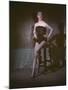 Pin-Up on Stool, 1950-Charles Woof-Mounted Photographic Print