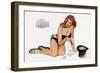 Pin Up Taking Cards in a Top Hat, from Esquire Girl Calendar 1950 (August)-null-Framed Art Print