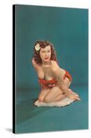 Pin-Up with Gardenia in Hair-null-Stretched Canvas