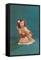 Pin-Up with Gardenia in Hair-null-Framed Stretched Canvas