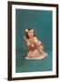 Pin-Up with Gardenia in Hair-null-Framed Art Print