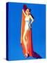 Pin-Up with Large Red Hat-null-Stretched Canvas