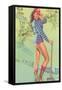 Pin-Up with Lumberjack Axe-null-Framed Stretched Canvas