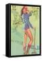 Pin-Up with Lumberjack Axe-null-Framed Stretched Canvas