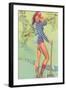 Pin-Up with Lumberjack Axe-null-Framed Art Print