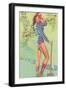 Pin-Up with Lumberjack Axe-null-Framed Art Print