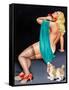 Pin-Up With Puppy-Peter Driben-Framed Stretched Canvas