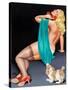 Pin-Up With Puppy-Peter Driben-Stretched Canvas