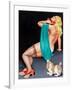 Pin-Up With Puppy-Peter Driben-Framed Art Print