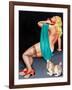 Pin-Up With Puppy-Peter Driben-Framed Art Print