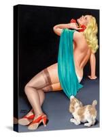 Pin-Up With Puppy-Peter Driben-Stretched Canvas