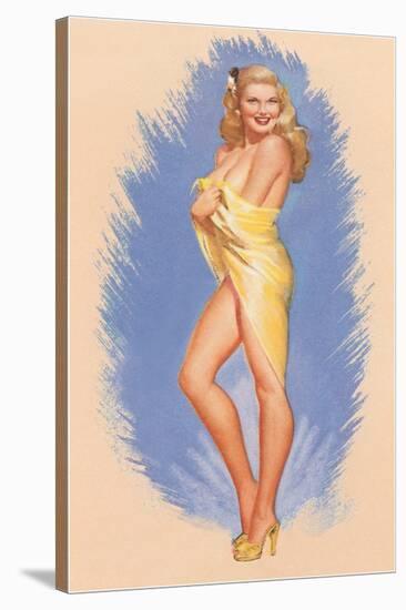 Pin-Up Wrapped in Towel-null-Stretched Canvas