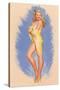 Pin-Up Wrapped in Towel-null-Stretched Canvas