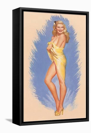 Pin-Up Wrapped in Towel-null-Framed Stretched Canvas