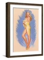 Pin-Up Wrapped in Towel-null-Framed Art Print