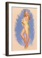 Pin-Up Wrapped in Towel-null-Framed Art Print