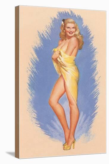 Pin-Up Wrapped in Towel-null-Stretched Canvas