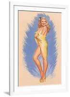 Pin-Up Wrapped in Towel-null-Framed Art Print