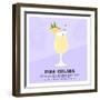 Pina Colada Tropical Cocktail Blended with Ice. Summer Fruit Smoothie or Mocktail. Aperitif with Ru-Inna Miller-Framed Photographic Print