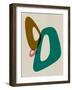 Pine and Mocha Abstract Shapes-Eline Isaksen-Framed Art Print