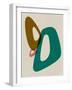 Pine and Mocha Abstract Shapes-Eline Isaksen-Framed Art Print