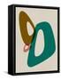 Pine and Mocha Abstract Shapes-Eline Isaksen-Framed Stretched Canvas
