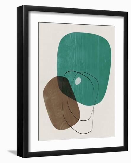 Pine and Peanut Abstract Shapes-Eline Isaksen-Framed Art Print