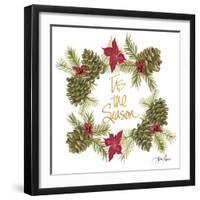 Pine Cone Christmas Wreath I-Gina Ritter-Framed Art Print