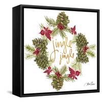 Pine Cone Christmas Wreath III-Gina Ritter-Framed Stretched Canvas