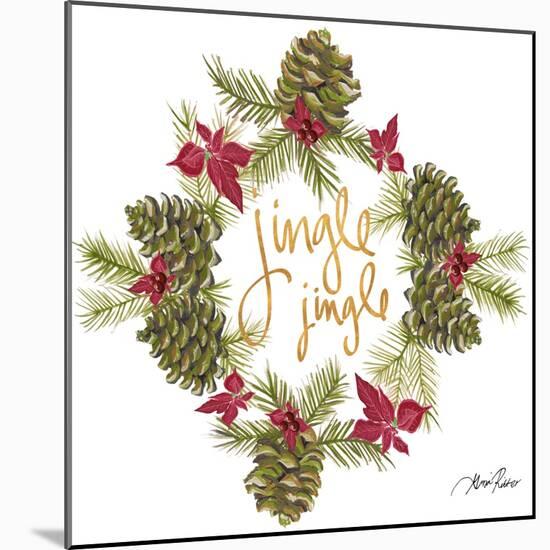 Pine Cone Christmas Wreath III-Gina Ritter-Mounted Art Print