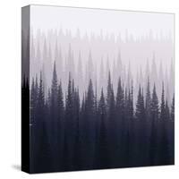 Pine Forest in Winter. Nature Landscape Vector Background.-Kobsoft-Stretched Canvas