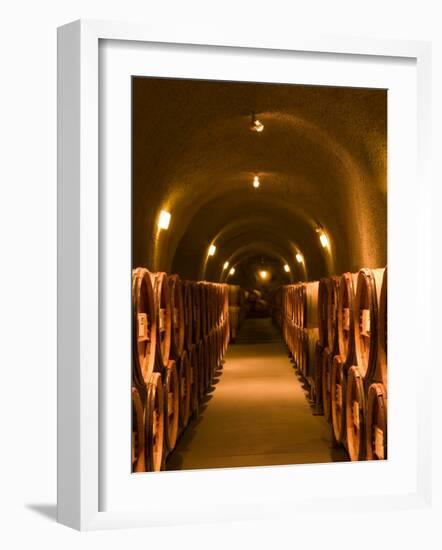 Pine Ridge Winery Cask Room, Yountville, Napa Valley, California-Walter Bibikow-Framed Photographic Print