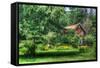 Pine Tree and Cottages-Robert Goldwitz-Framed Stretched Canvas