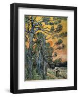 Pine Trees at Sunset, 1889-Vincent van Gogh-Framed Giclee Print