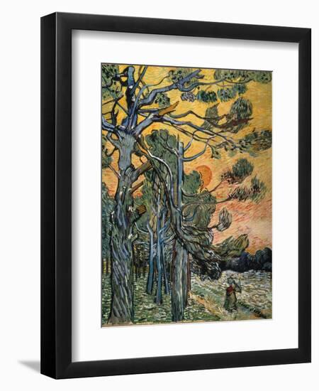 Pine Trees at Sunset, 1889-Vincent van Gogh-Framed Giclee Print