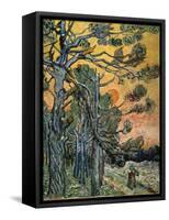 Pine Trees at Sunset, 1889-Vincent van Gogh-Framed Stretched Canvas