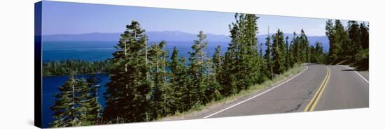 Pine Trees on Both Sides of Highway 89, Lake Tahoe, California, USA-null-Stretched Canvas