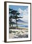 Pine Trees on the Beach with Mt Fuji in the Background, Japan-null-Framed Giclee Print