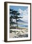 Pine Trees on the Beach with Mt Fuji in the Background, Japan-null-Framed Premium Giclee Print