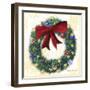 Pine Wreath with Red Ribbon-Megan Aroon Duncanson-Framed Giclee Print