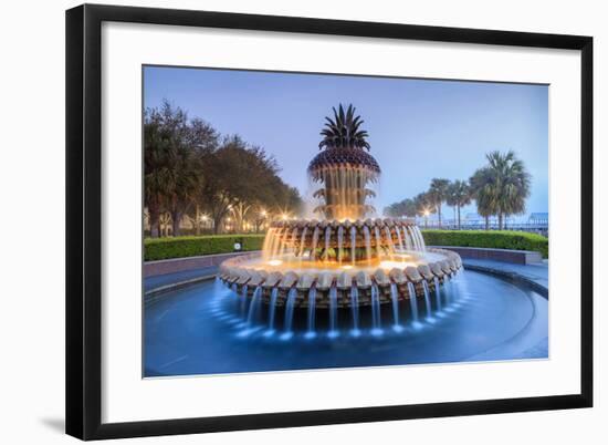 Pineapple Fountain Charleston-null-Framed Art Print