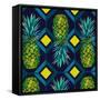 Pineapple geometric tile, 2018-Andrew Watson-Framed Stretched Canvas