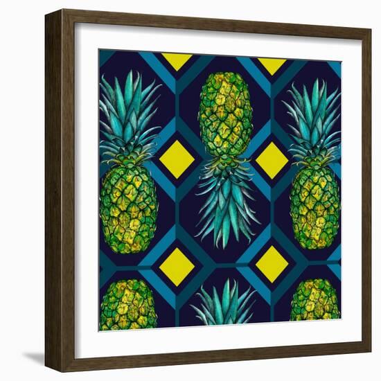 Pineapple geometric tile, 2018-Andrew Watson-Framed Giclee Print