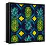 Pineapple geometric tile, 2018-Andrew Watson-Framed Stretched Canvas